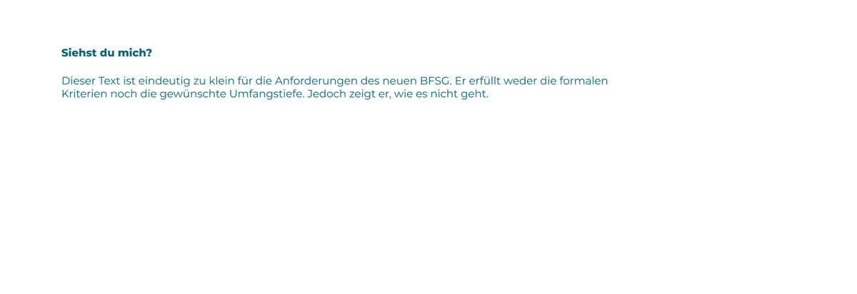 Textgröße und Kontrast haben Auswirkung auf die Lesbarkeit