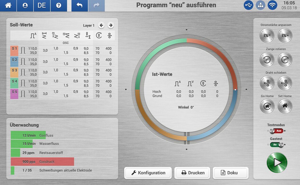 Our new user interface for orbital welding devices by our client Orbitec