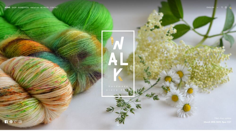 Homepage of the new online shop of walk collection - modern, clean and bright
